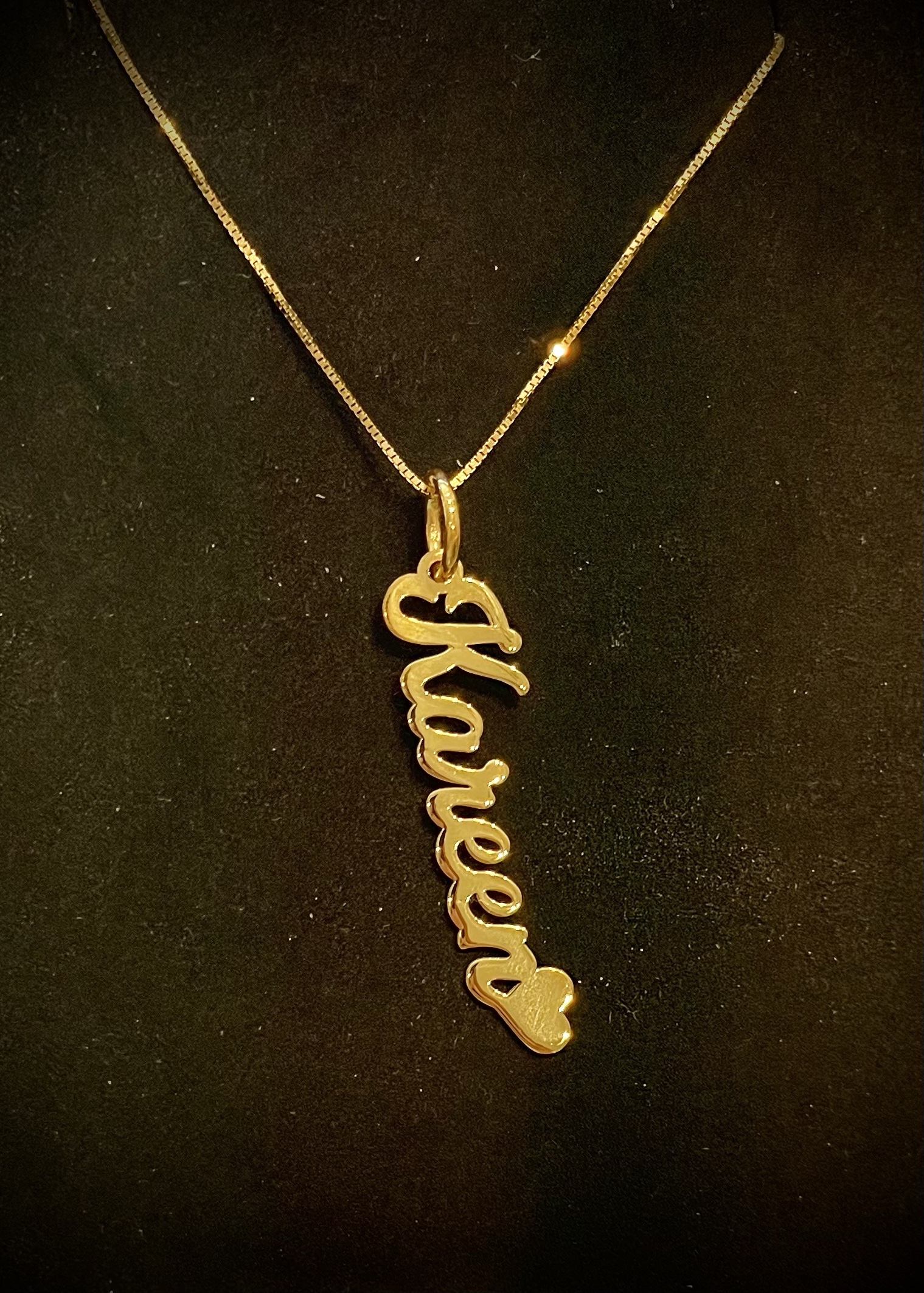 Vertical Name Necklace Liwa Jewellers LLC