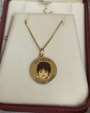 18k Gold Photo Necklace